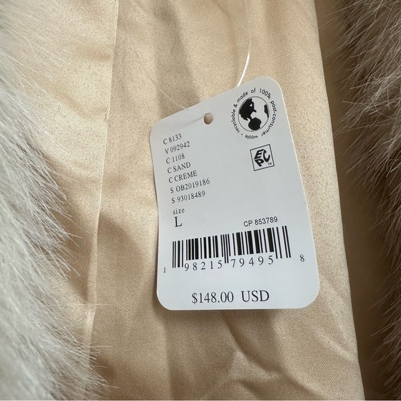 Free People Paris Cropped Faux Fur Jacket in Sand - Picture 5 of 6